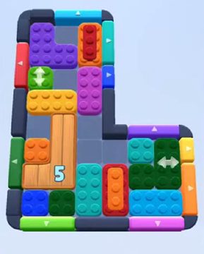 Color Block Jam Level 279: Screenshot des Spielfelds