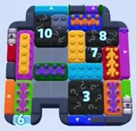 Color Block Jam level 1200: screenshot of the board