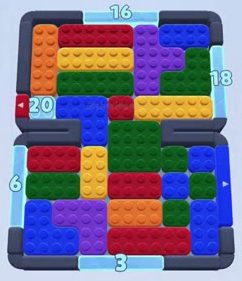 Color Block Jam уровень 222: скриншот поля