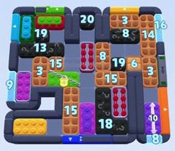 Color Block Jam Level 1585 / 2496: Screenshot des Spielfelds
