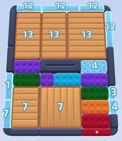 Color Block Jam Level 57: Screenshot des Spielfelds