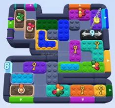 Color Block Jam Level 1245 / 1247: Screenshot des Spielfelds