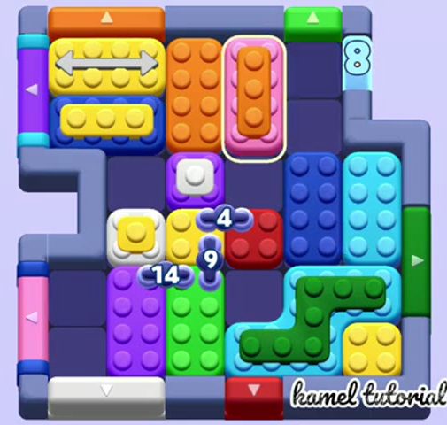 Color Block Jam Level 1799: Screenshot des Spielfelds