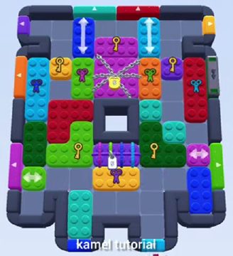 Color Block Jam Level 375: Screenshot des Spielfelds