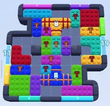Color Block Jam level 185 / 573: screenshot of the board