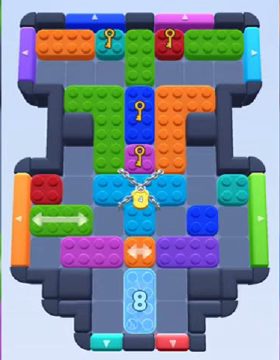Color Block Jam Level 203 / 1041 / 1942: Screenshot des Spielfelds