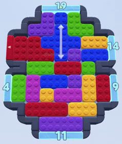 Color Block Jam level 245: screenshot of the board