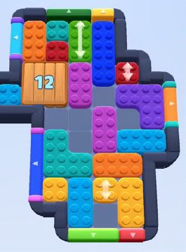 Color Block Jam Level 427 / 821 / 1321: Screenshot des Spielfelds