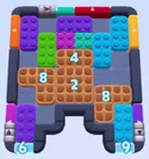 Color Block Jam level 1145: screenshot of the board