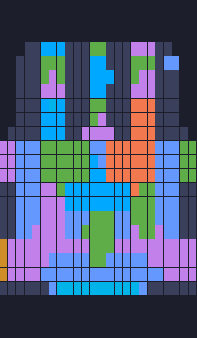 Color Block Jam nivel 91: captura del tablero