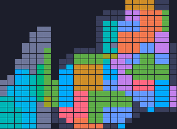 Color Block Jam Level 1442: Screenshot des Spielfelds