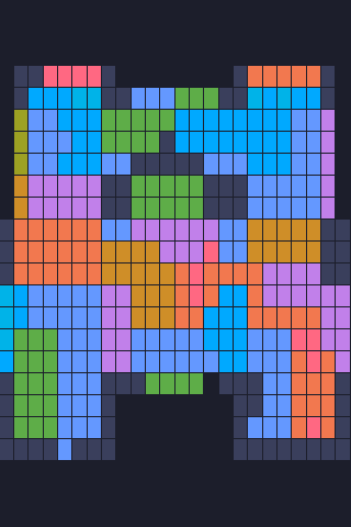 Color Block Jam level 187: screenshot of the board