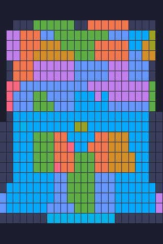 Color Block Jam level 176: screenshot of the board