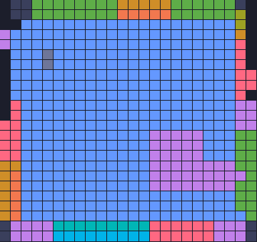Color Block Jam Level 13: Screenshot des Spielfelds